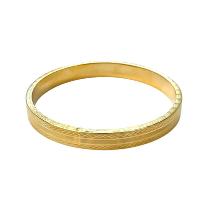 9ct Yellow Gold Patterned Bangle