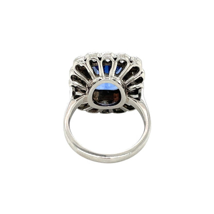 Platinum Tanzanite & Diamond Halo Ring (L)