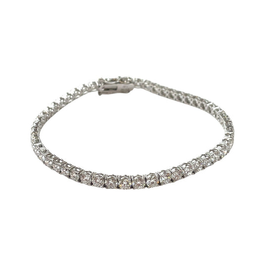 9ct White Gold Lab Grown Diamond Tennis Bracelet (7")