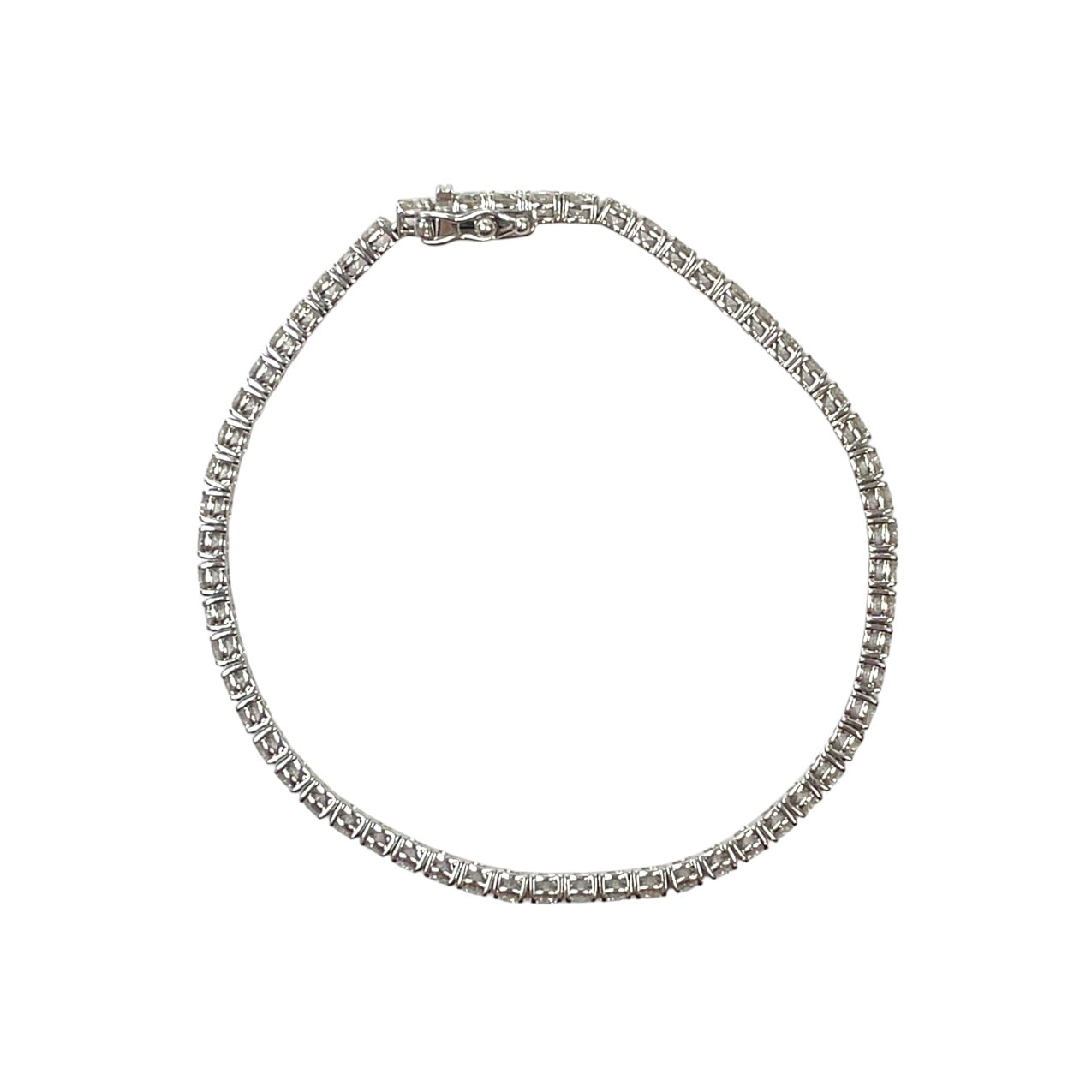 18ct White Gold Diamond Tennis Bracelet (7")