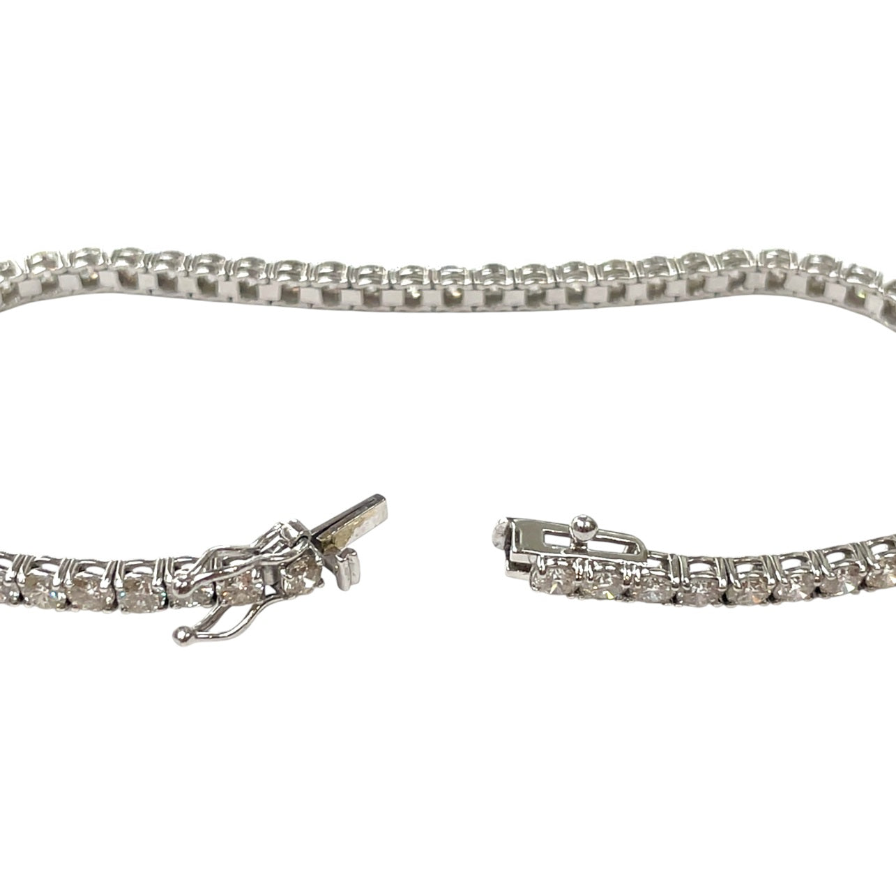 18ct White Gold Diamond Tennis Bracelet (7")