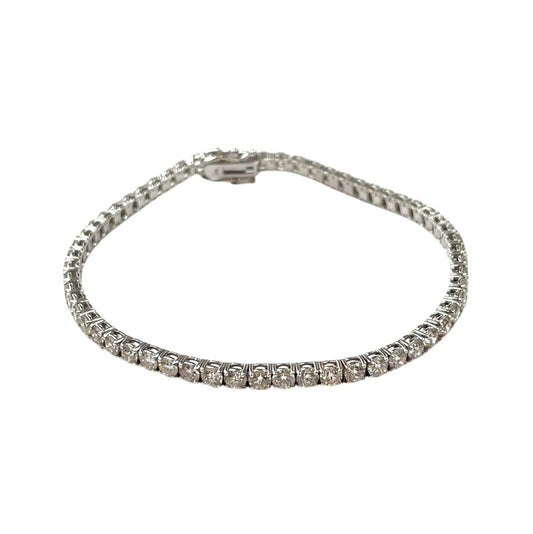 18ct White Gold Diamond Tennis Bracelet (7")