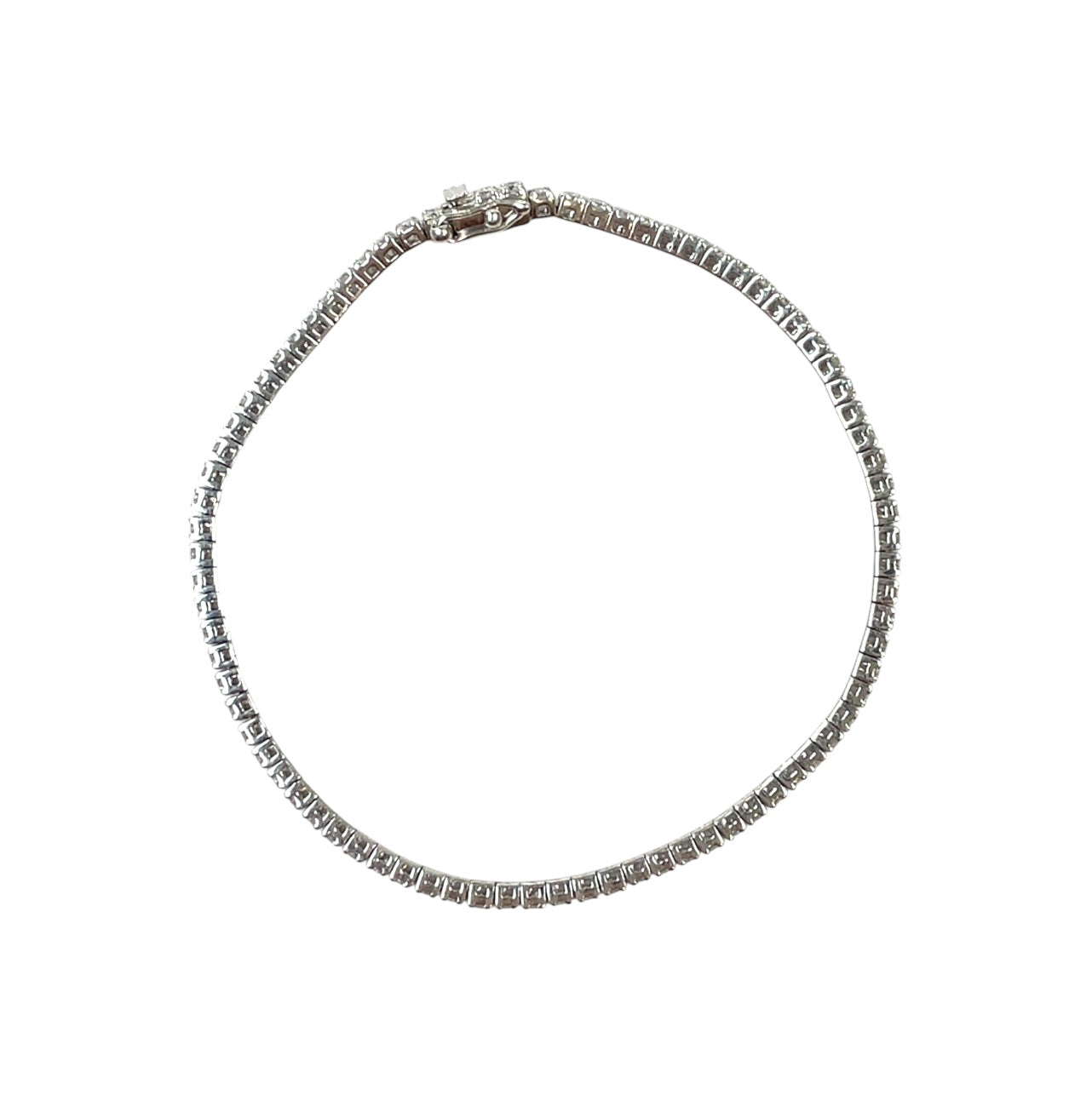 18ct White Gold Diamond Tennis Bracelet (7")