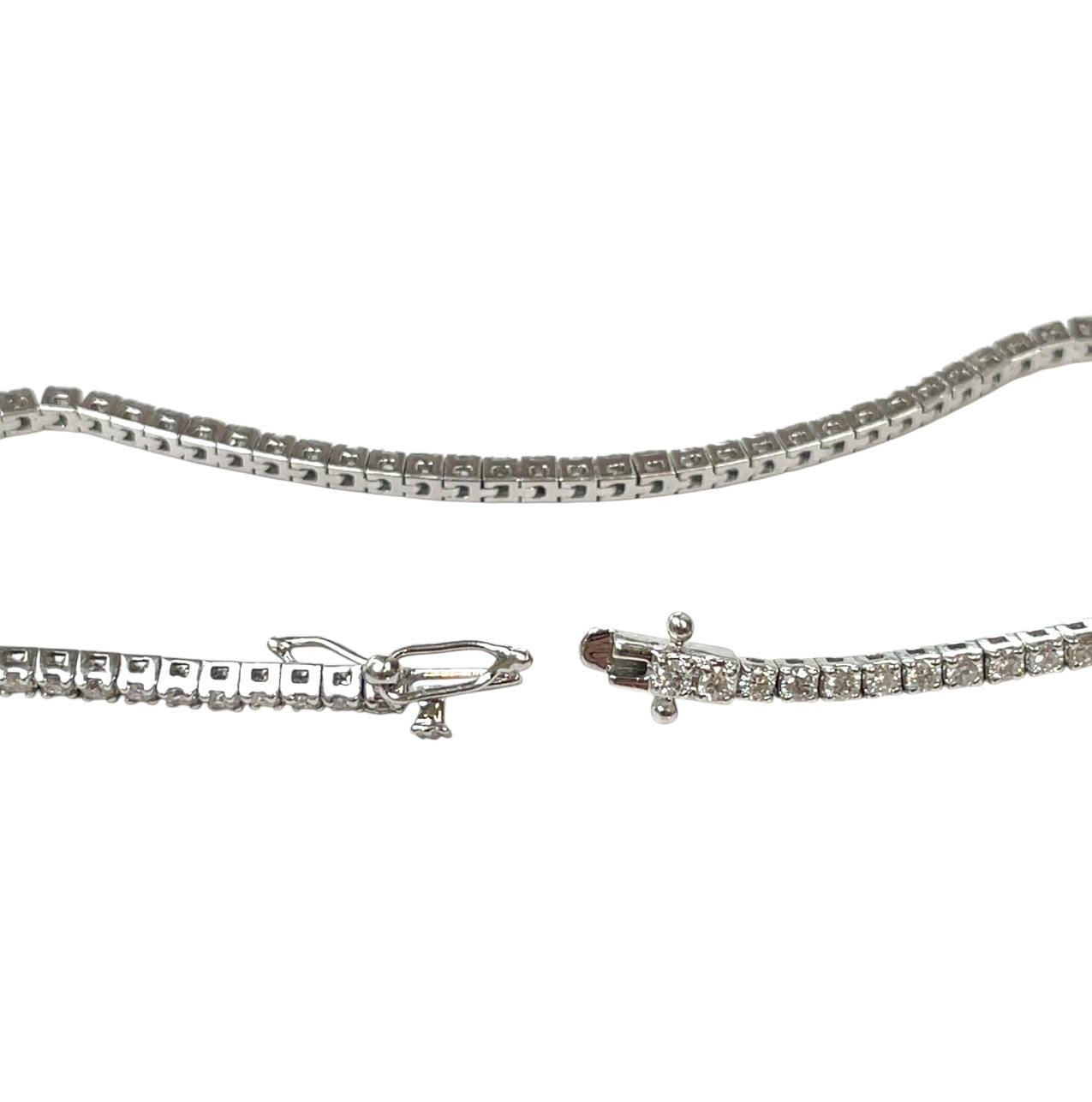 18ct White Gold Diamond Tennis Bracelet (7")
