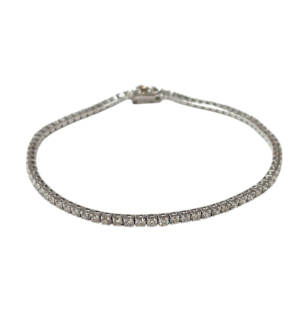 18ct White Gold Diamond Tennis Bracelet (7")
