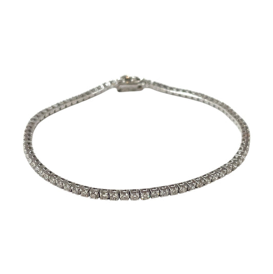 18ct White Gold Diamond Tennis Bracelet (7")