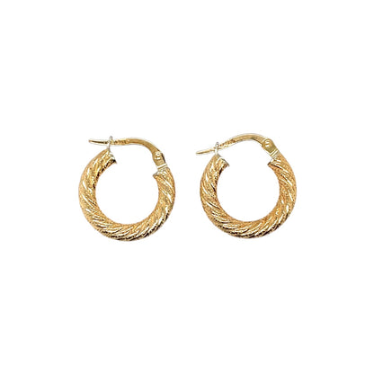 18ct Yellow Gold Twisted Hoop Earrings