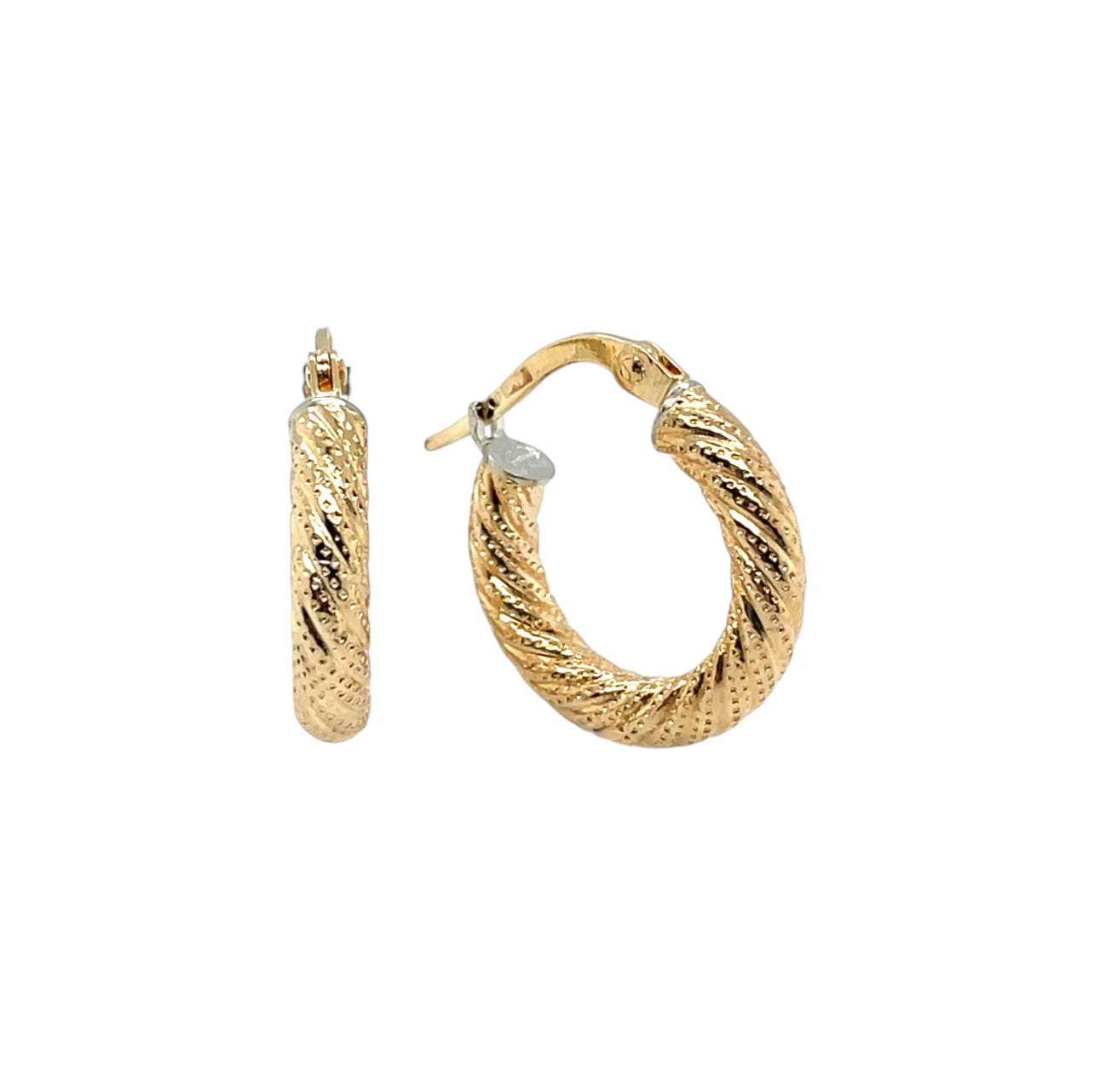 18ct Yellow Gold Twisted Hoop Earrings