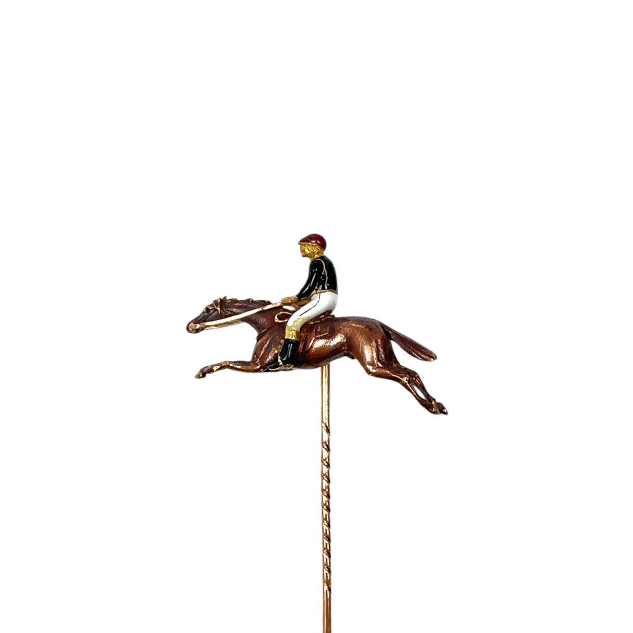 18ct & 15ct Yellow Gold Race Horse & Jockey Stick Pin