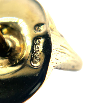 9ct Yellow Gold Fox Mask Stud Earrings