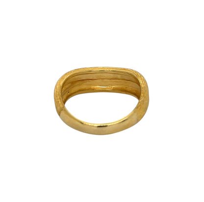 24ct Yellow Gold Double Wave Textured Ring (P1/2)