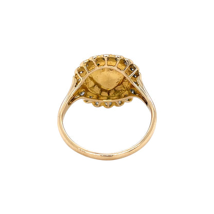 18ct Yellow Gold Jade & Diamond Ring (S)
