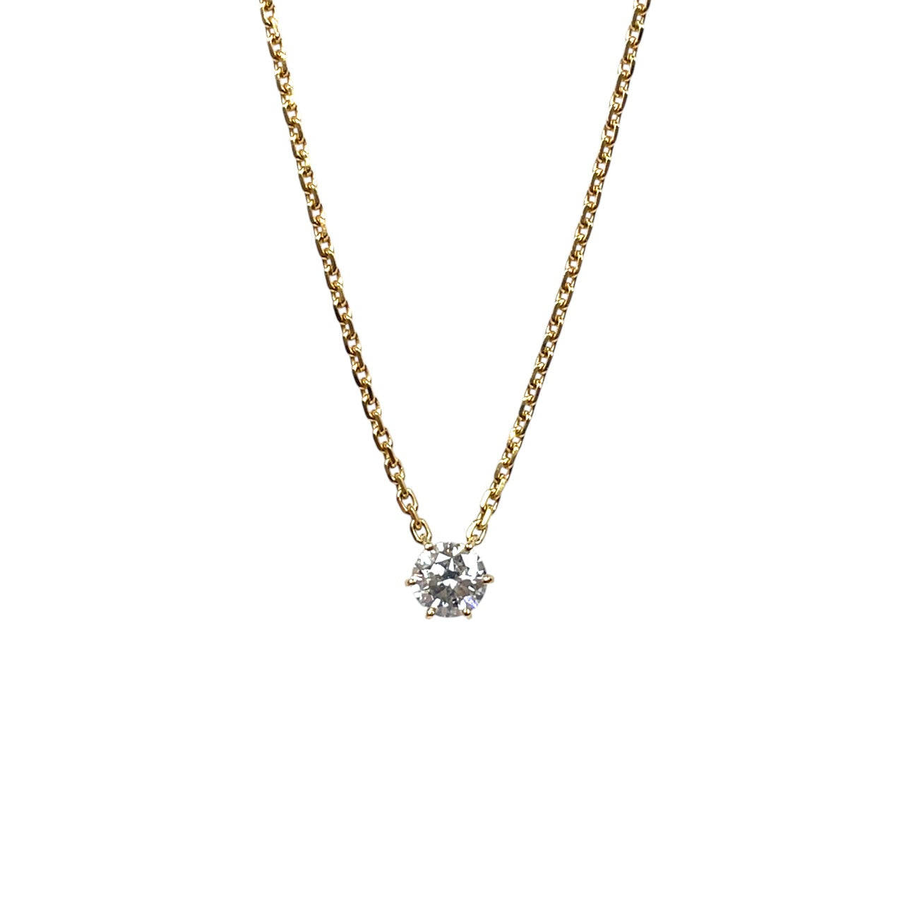 18ct Yellow Gold Diamond Pendant & Chain (18")