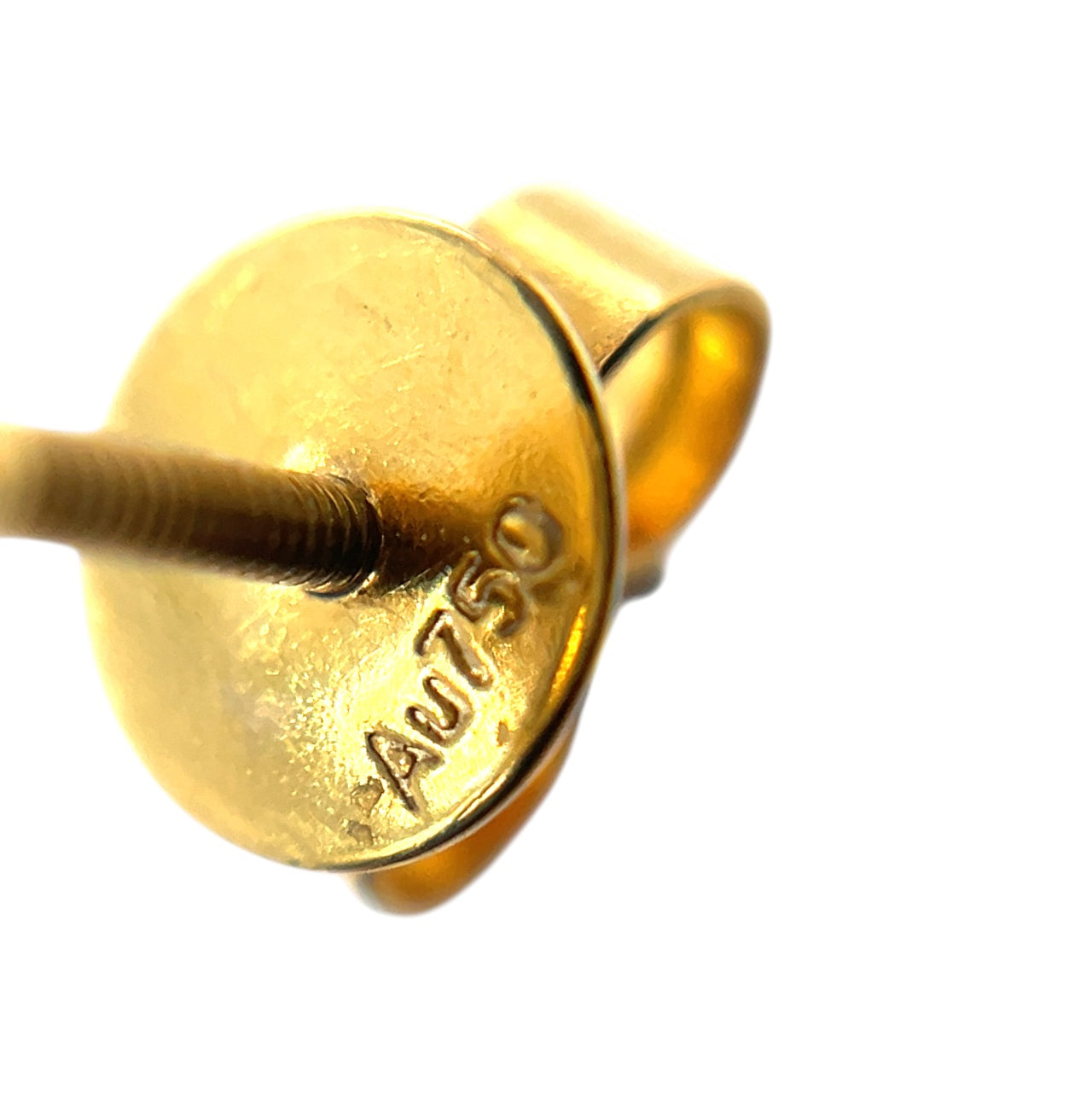 18ct Yellow Gold Diamond Screw Post Stud Earrings