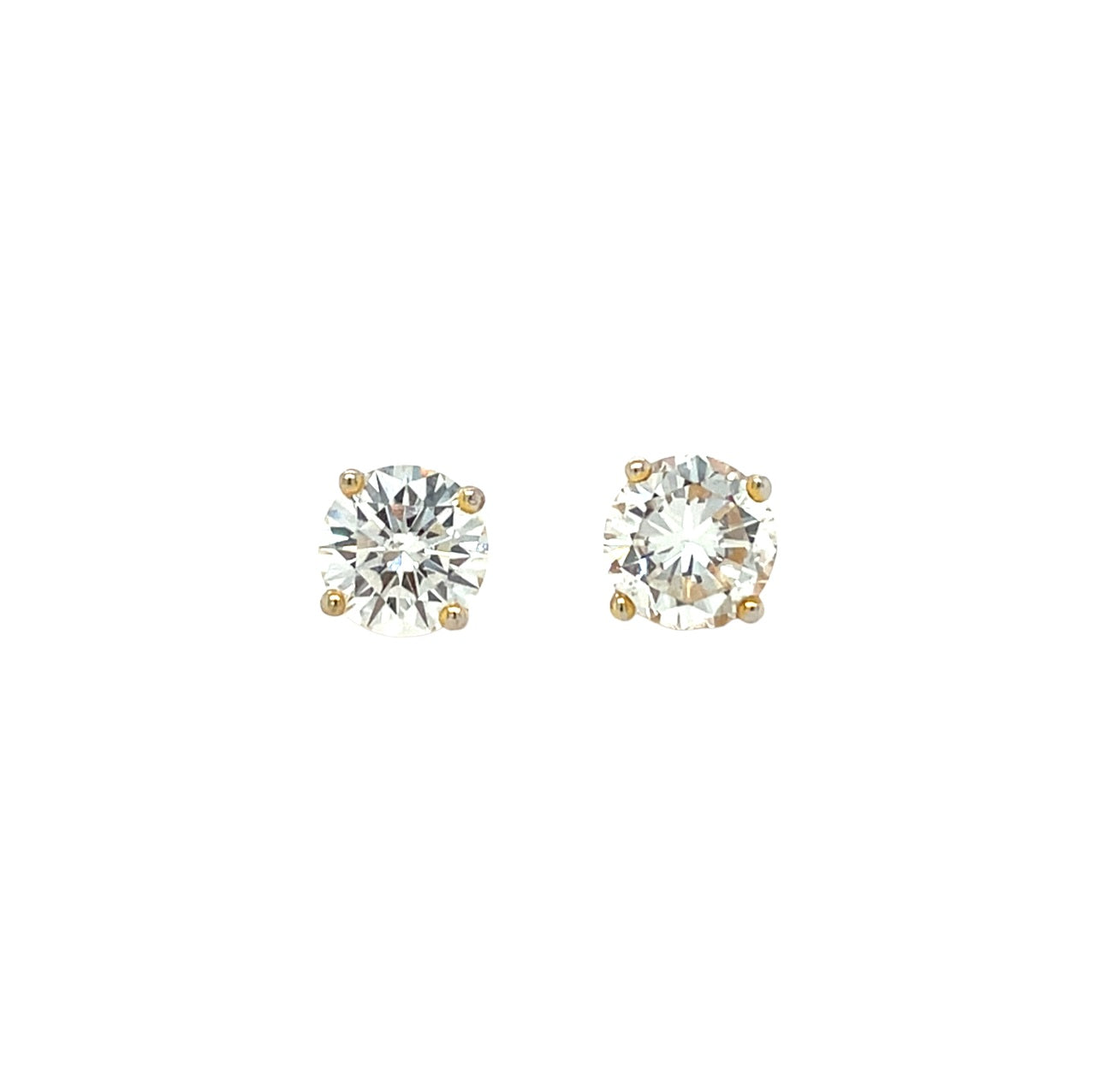 18ct Yellow Gold Diamond Screw Post Stud Earrings