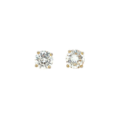 18ct Yellow Gold Diamond Screw Post Stud Earrings