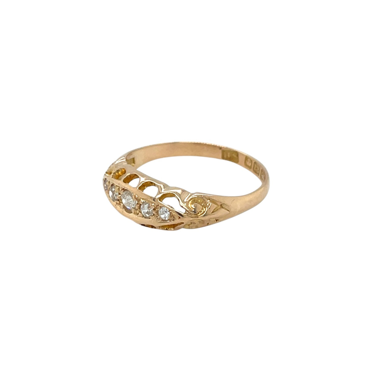 18ct Yellow Gold Five Stone Diamond Ring (N1/2)