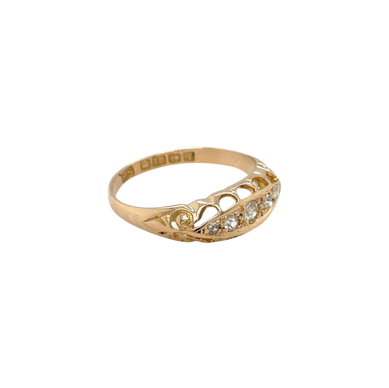 18ct Yellow Gold Five Stone Diamond Ring (N1/2)