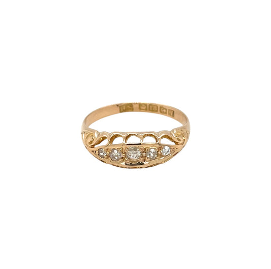 18ct Yellow Gold Five Stone Diamond Ring (N1/2)