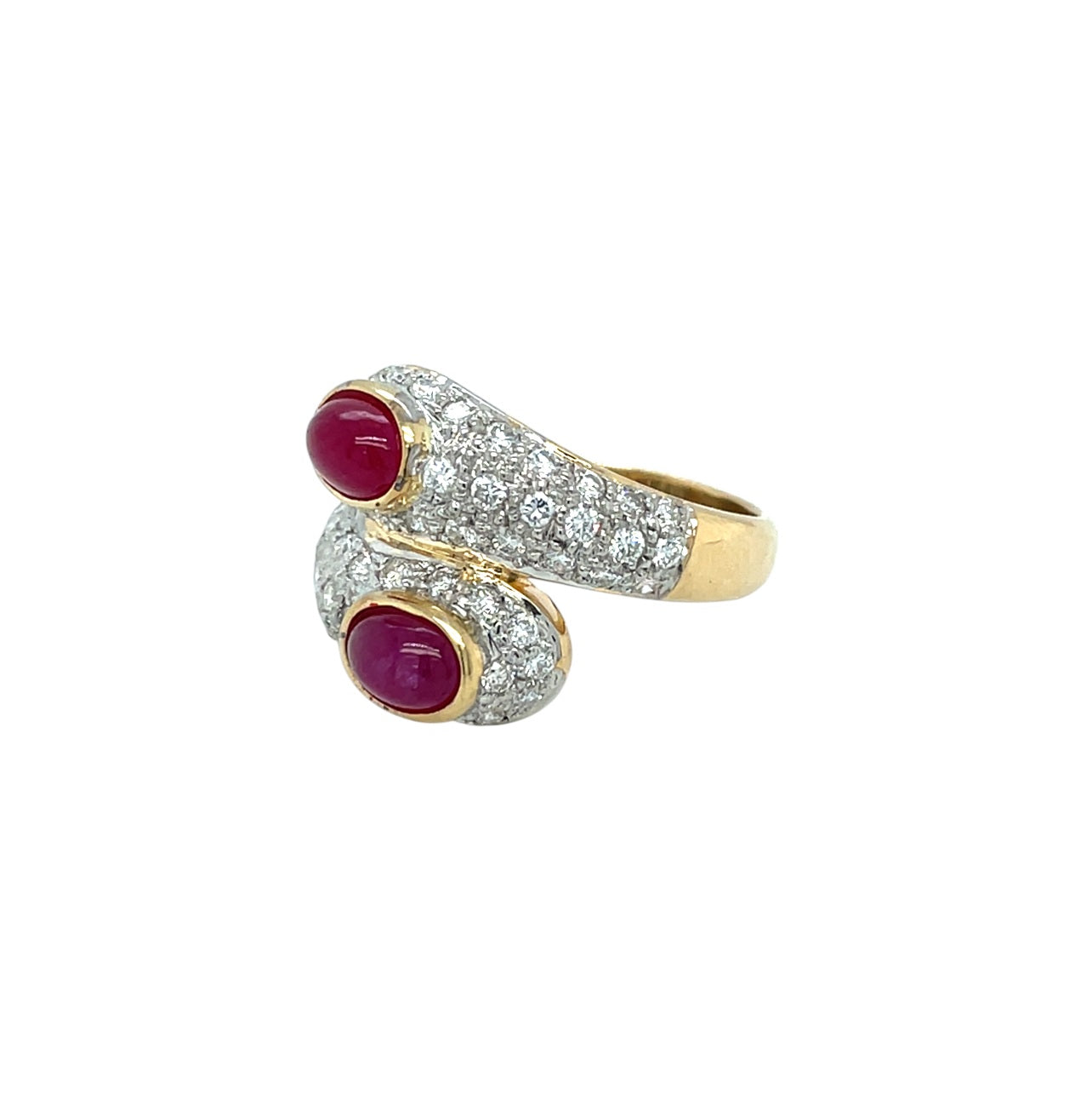 18ct Yellow Gold Ruby & Diamond Ring (L)