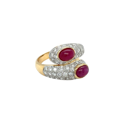 18ct Yellow Gold Ruby & Diamond Ring (L)