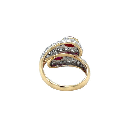 18ct Yellow Gold Ruby & Diamond Ring (L)