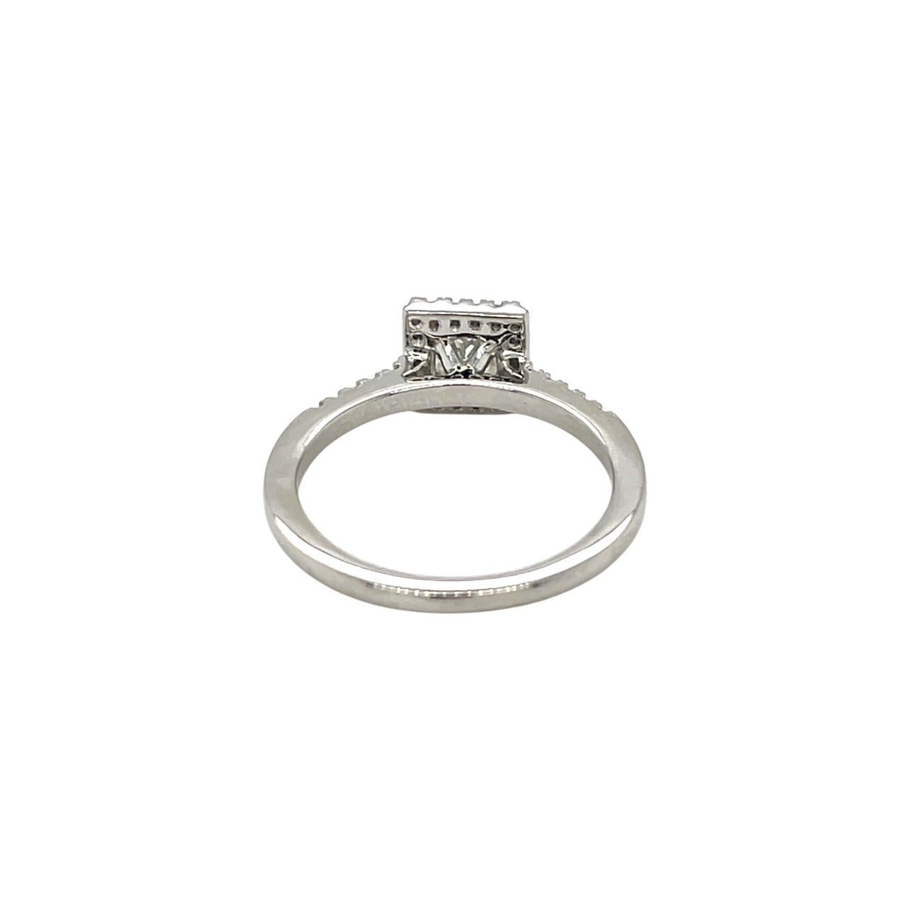 Platinum Princess Cut Diamond Halo Ring (O)