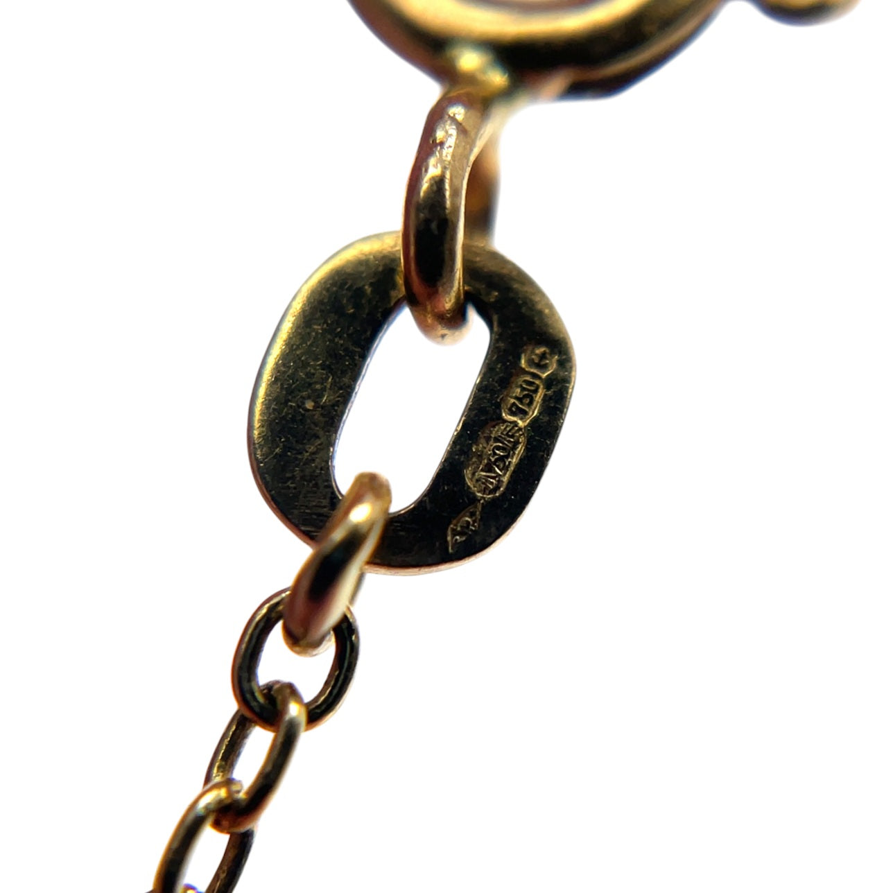 18ct Yellow Gold Pearl Chain Bracelet (8")