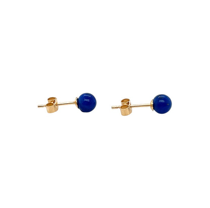 9ct Yellow Gold Lapis Lazuli Stud Earrings (5mm)