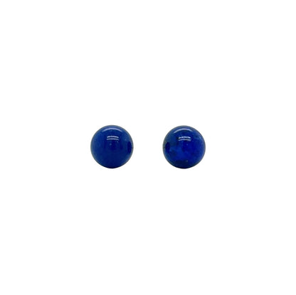 9ct Yellow Gold Lapis Stud Earrings (7mm)