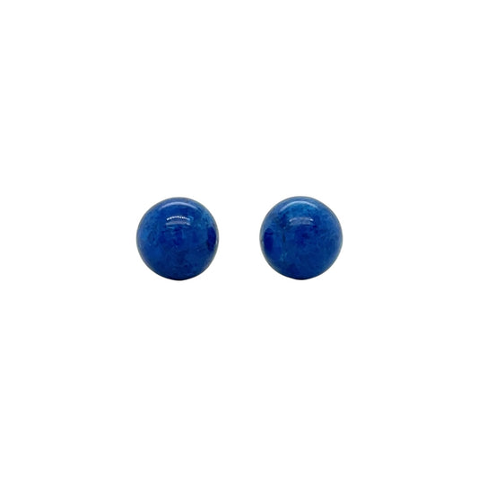9ct Yellow Gold Lapis Lazuli Stud Earrings (8mm)