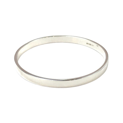 Silver Flat Profile Solid Bangle