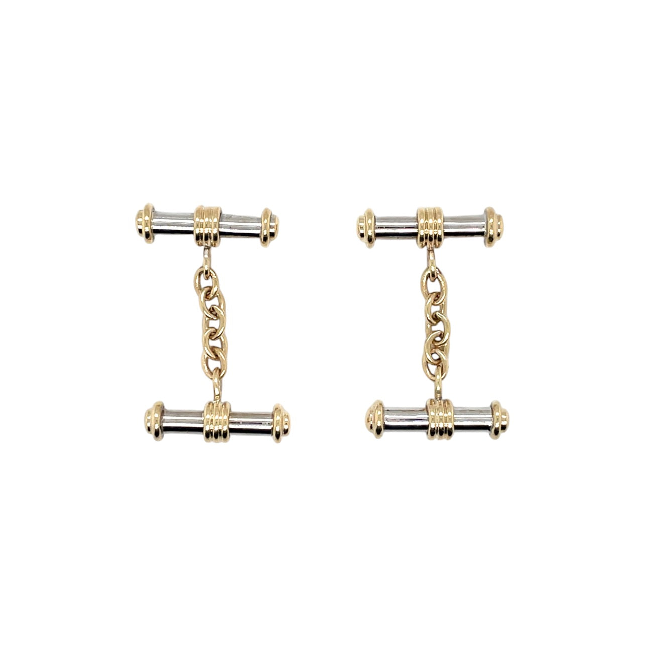 9ct Yellow & White Gold Chain Link Cufflinks