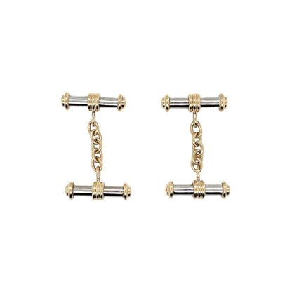 9ct Yellow & White Gold Chain Link Cufflinks