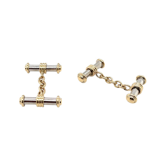 9ct Yellow & White Gold Chain Link Cufflinks