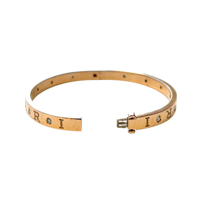 18ct Rose Gold Bvlgari B.zero1 Diamond Set Hinged Bangle