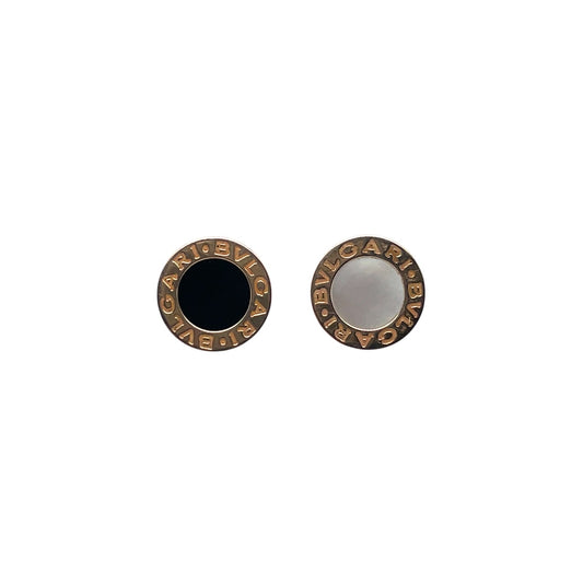 Bvlgari 18ct Yellow Gold Mother of Pearl & Onyx Stud Earrings