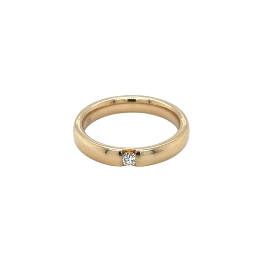 18ct Yellow Gold Diamond Set Wedding Band (M1/2)