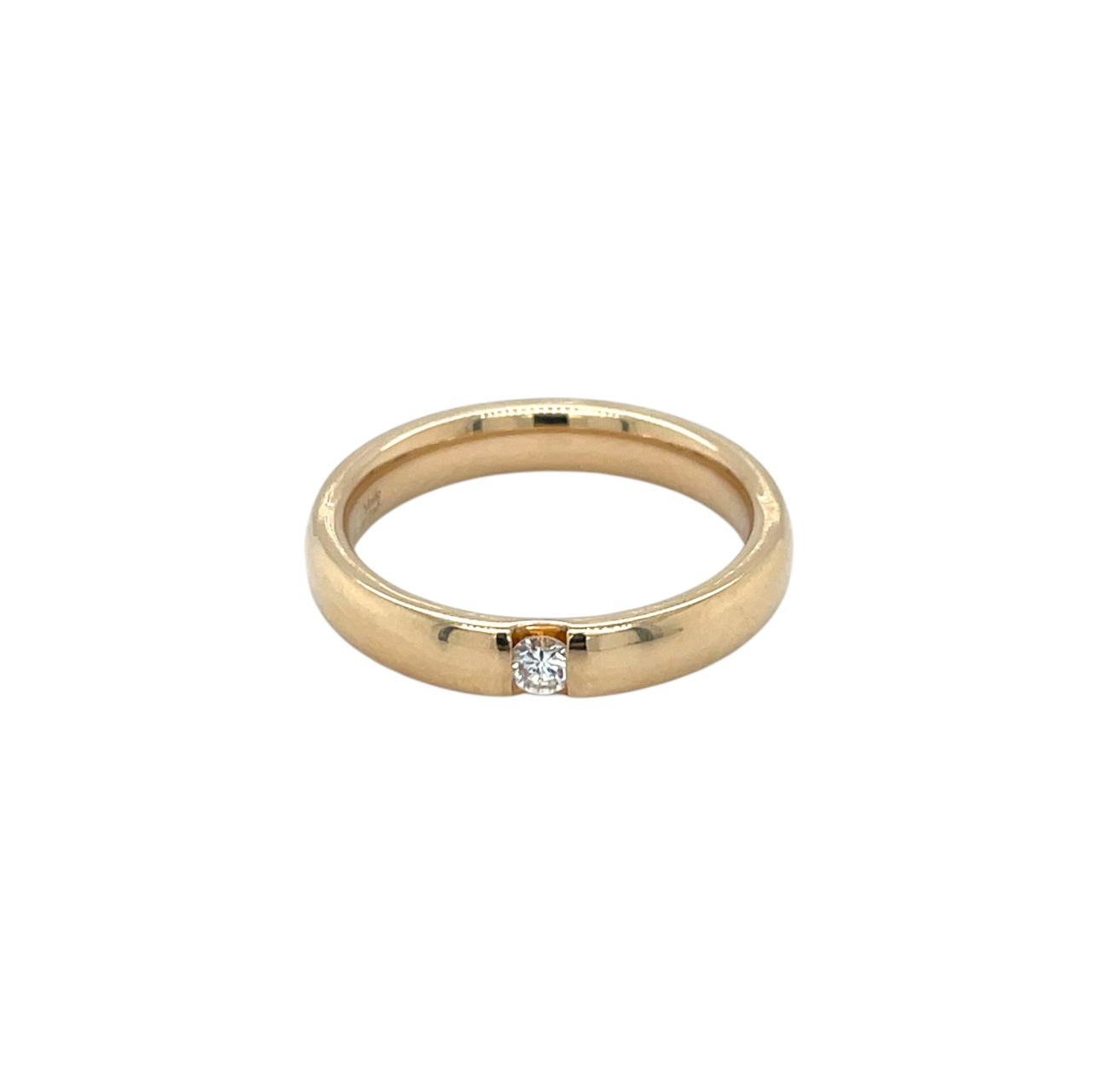 18ct Yellow Gold Tension Diamond Solitaire Ring (M1/2)