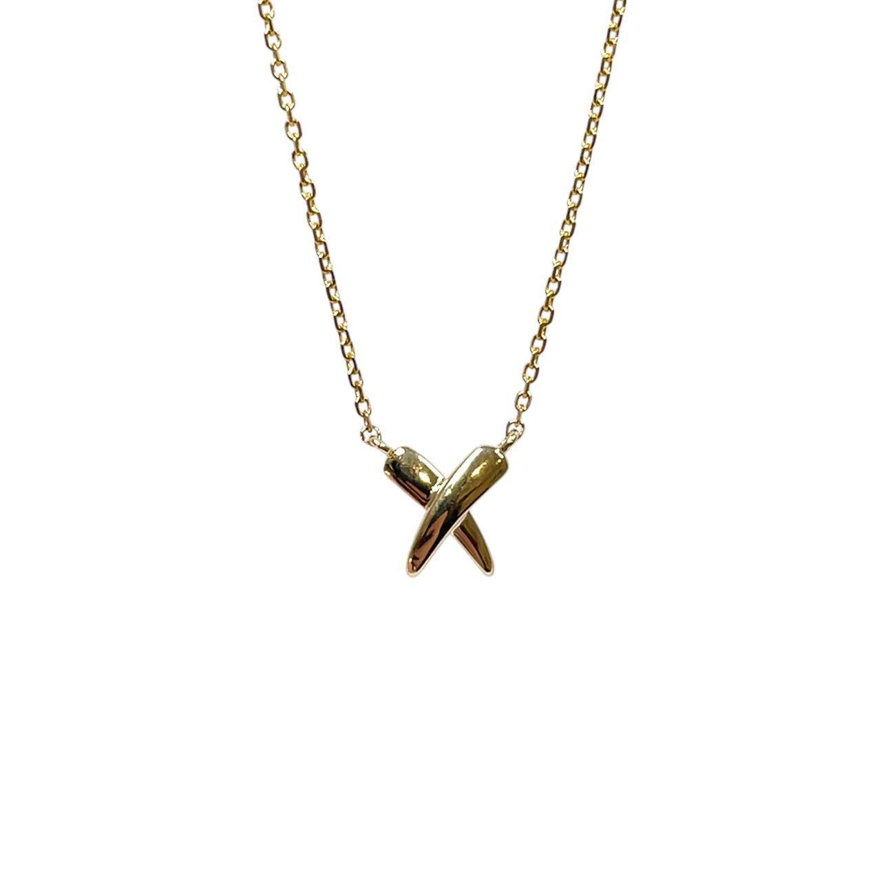 9ct Yellow Gold Kiss Necklace (16")