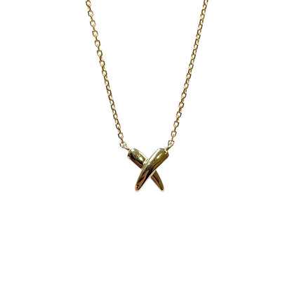 9ct Yellow Gold Kiss Necklace (16")