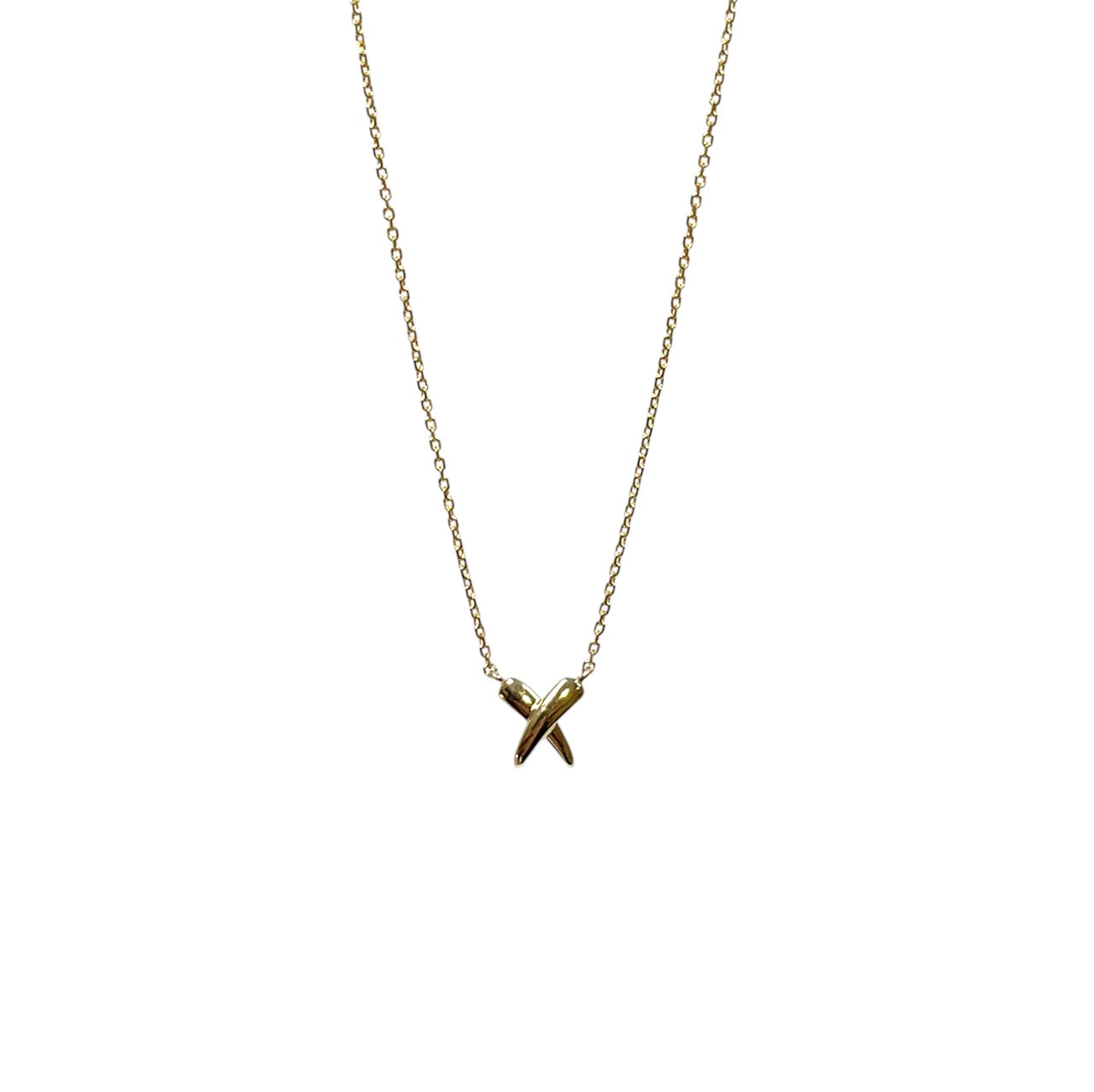9ct Yellow Gold Kiss Necklace (16")