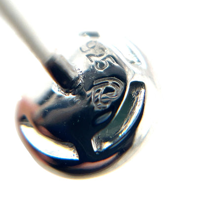 Silver Larimar Cabochon Cut Stud Earrings