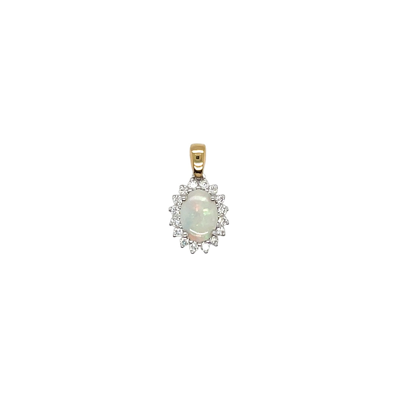18ct Yellow & White Gold Opal & Diamond Pendant