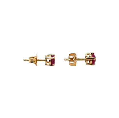 18ct Yellow Gold Ruby Stud Earrings
