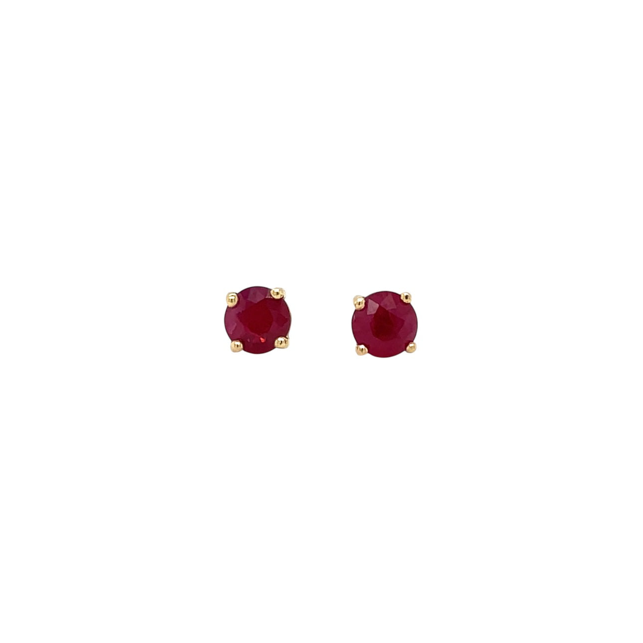 18ct Yellow Gold Ruby Stud Earrings