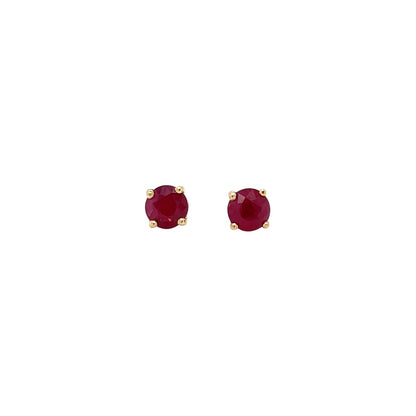 18ct Yellow Gold Ruby Stud Earrings