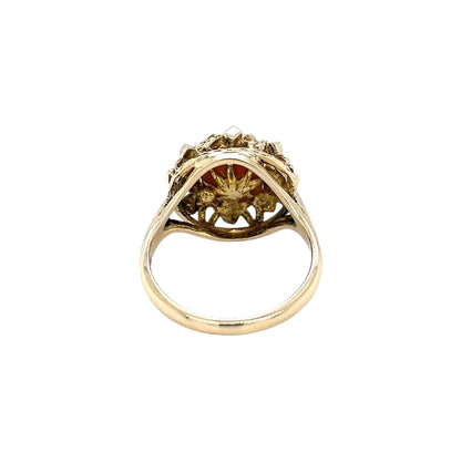 9ct Yellow Gold Pearl Cluster Ring (L)