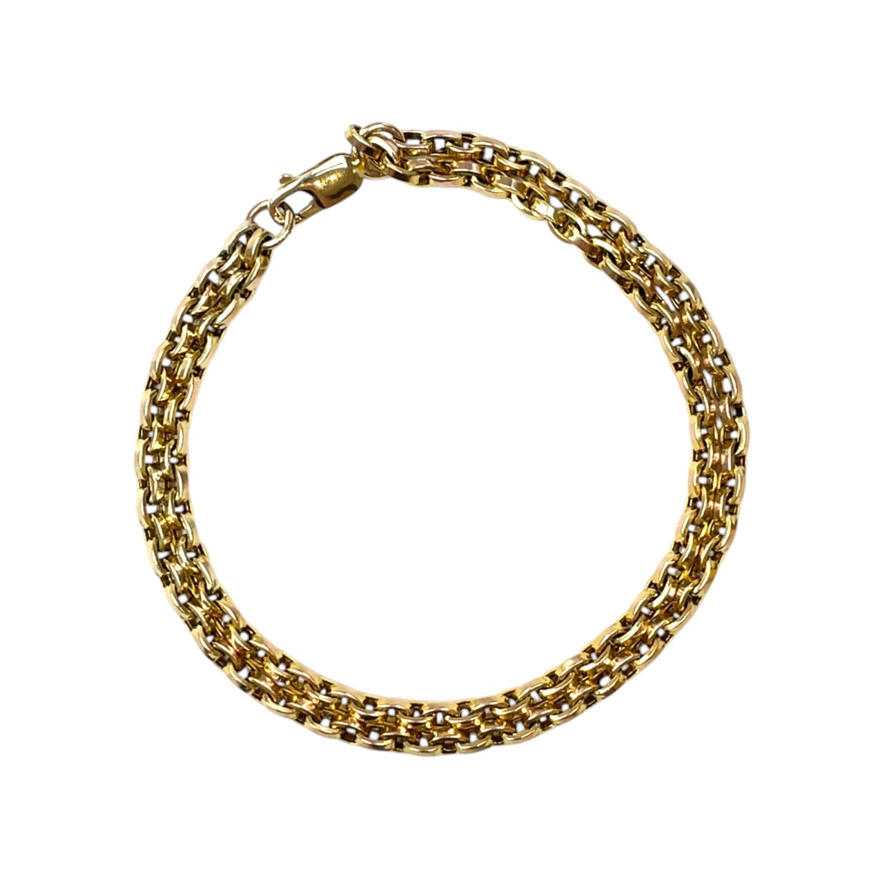 9ct Yellow Gold Double Row Bracelet (7.5")