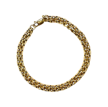 9ct Yellow Gold Double Row Bracelet (7.5")